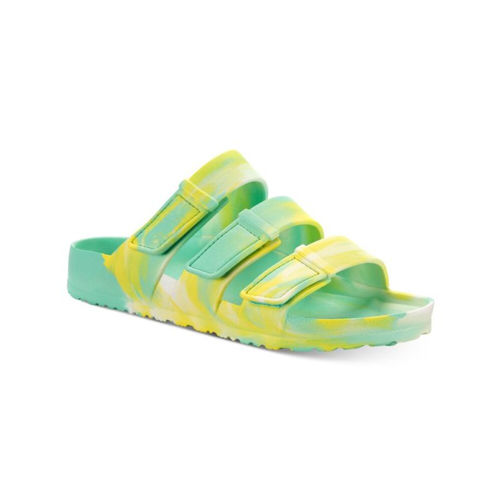 SUN STONE Womens Green Arizona Essentials Round Toe Slide Sandals Shoes 10 M